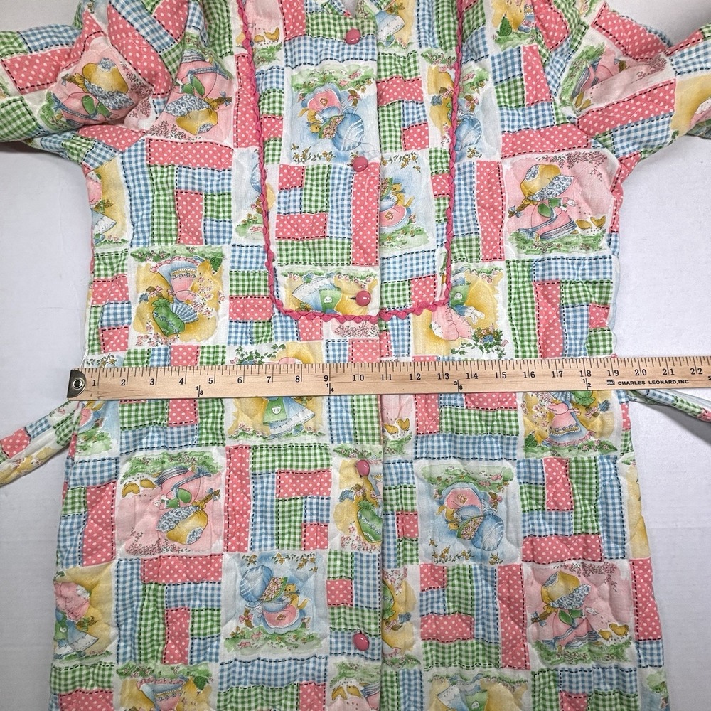 VTG Holly Hobby Quilted Robe Housecoat WOMENS‎ 14* Long Full Button Colorful GUC - Picture 7 of 13